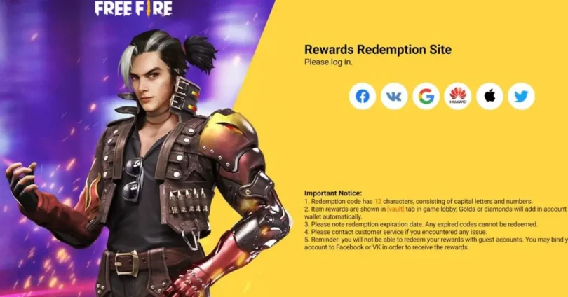 latest free fire redeem codes