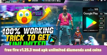 free fire v1.25.3 mod apk unlimited diamonds and coins